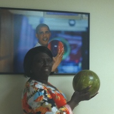 Kathi at her bowling bday at the White House 9/27/11