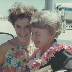Kathie and her mother in Hawaii, 1966
