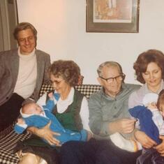 With her parents, former husband, Carol, and Michael