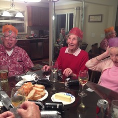 Jack, Kathie, and Marge Leighton clowning around in Florida in January, 2013