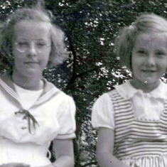 Kath (on right) with her sister Joan