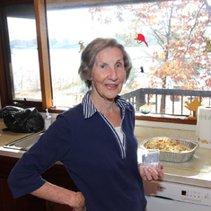 Kathie in one of her favorite places, her kitchen overlooking the Potomac River