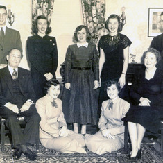 Top Row: Bill, Marge, Joan, Kathleen, and Tom  Bottom Row: Pa, Bobbie, Connie, and Ma - the last family portrait taken, in 1950
