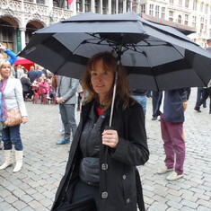 Brussels, 2013--umbrella to keep sun off
