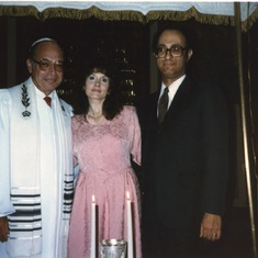With Rabbi Morris at our wedding, 7/23/86