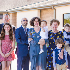 Kathleen, her children, daughter-in-law Jennifer, son-in-law Richie, and adored grandchildren