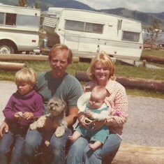 Our dad, Our mom, Jimmy, Missy the dog and Jeanne. 1976