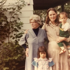 Kathryn, her mother Irene, and daughters Mary Laura and Julia