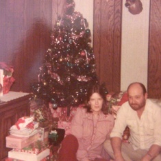 Mom and Marty at Christmas, 1982