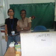 Visiting the UNIFEM's Temporary Office after the earthquake!
