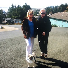 Walking dogs with mom and I in our hood, Lincoln City, Oregon