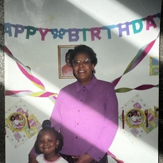 Grandma Katie and I on my 5th birthday 