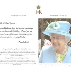 Letter from the Queen on Katie's 100th birthday