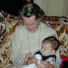 Christmas 2001 with Caleb, Nikki's son