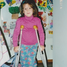 Kathleen used crutches frequently...