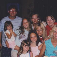 Grammy, Vina,Kevia, LaShell, Kelsey, Kenan, Kena, Megan, Madison, Sierra, and Aspen. At Kevia and Jeff's house in Coppell fouth of July