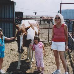 Grammy, Aspen and Sierra at the Ware ranch