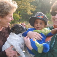 Kay, Suzy (dog), Kayden (Lyn's great grandson), Lyn