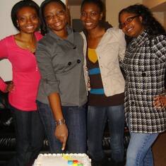 Kehinde celebrating a birthday with friends