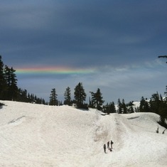 rainbow above Mt Baker on the 1 year anniversary of Keith's passing