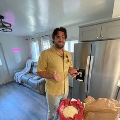 Keith and his sourdough starter on Labor Day