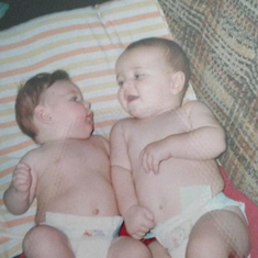 2003 cousins , Keith and Francesca in the family bungalow in Seaside