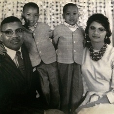 Keith (2nd from the right) with father, EP, brother Anthony and mother Josephine.