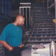 1995-Keith touring the Edwards 21-Plex at Irvine Spectrum and checking out the construction docs