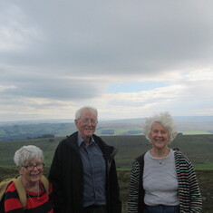 Keith at Hadrian's Wall with Gillian & Penny
