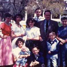 Kelly’s mom Joyce as young girl center of picture and her parents Bennie and Annie Eugster and her Sisters Jannette Shirley Brothers Albert Duane and Nephew Baby Bobby Salt Lake City UT 1953