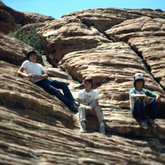 Kelly and friends climbing at red rock NV