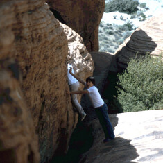 Kelly and friends climbing at red rock NV