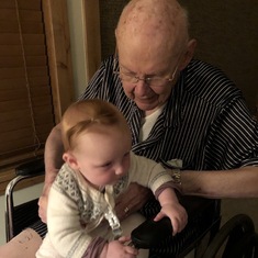 Dad with his second great Granddaughter, Alma. 2019