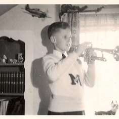 Dad and his beloved cornet.