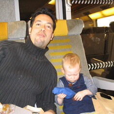 Entertaining a random traveller on the way to Amsterdam 2005