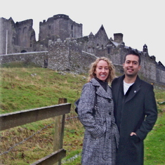 Sherri and Ken outside a Dublin castle.