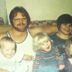Our Happy Family!  Dad and Mom with Joyce as the baby, Sherri the blonde and Me!