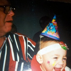 Dad with Shiree' @ her first birthday  March 2001.