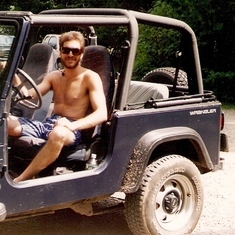 Ken in jeep on Isleboro