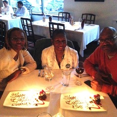 Ken and Andrea on their birthday (with Nadene) in 2015