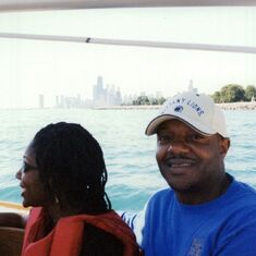Ken with Nadene on Lake Michigan
