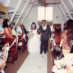 Walking down the isle preparing to give his oldest daughters hand in marriage May 1997