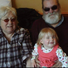 Jean & Ken and great granddaughter Lacie Taken on their 50th Wedding Anniversary so happy there