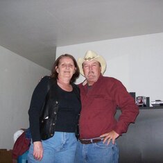 mom and dad on bullriding nite out.