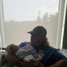 Grandpa meeting Archer for the first time