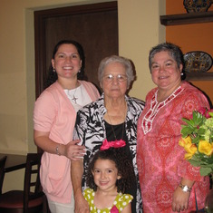 4 Beautiful generations:  Kennie, Jennie and Celina at Pama's 80th birthday celebration.