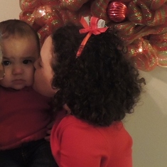 Jennie kissing her cousin Roman Kenny Dec 2013