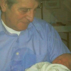 Dad holding his 3rd born Grandson Jay for the first time ♡