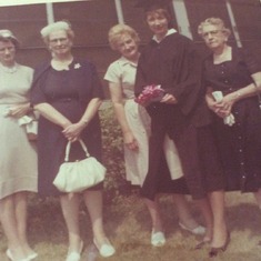 1962 ...Catherine Olson, Bertie, Gladys Stewart and a family friend. Sandy was her family's 1st college graduate.