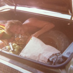 1976 Family legend: The time Ken tunneled through the back seat to find the keys accidentally locked in the trunk during Kevin K's national hockey competition in Atlanta, GA.